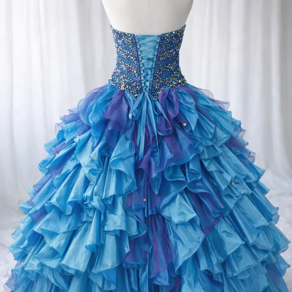 Princess by Mary’s Beaded Ball Gown – Size 8 – Blue/Purple – New With Tags - Picture 3 of 13